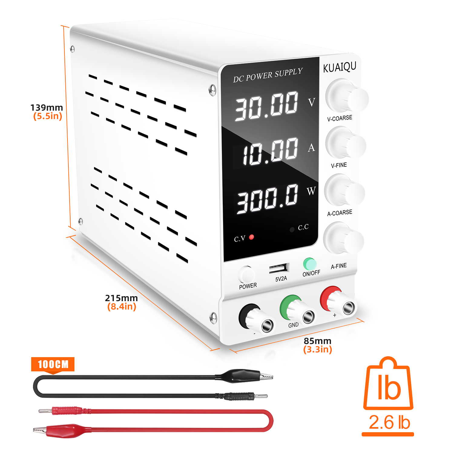 Catuan Daya DC Lab KUAIQU 30V  - High Precision Adjustable Lab Power Supply 120V 3A ulasan dan harga